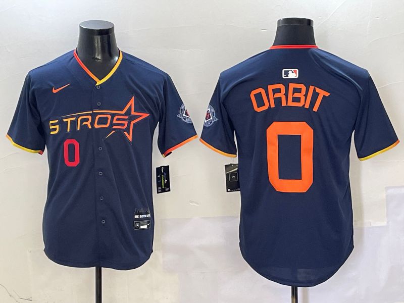 Men Houston Astros #0 Orbit Drak Blue Three generations Joint Name 2025 Nike MLB Jersey style 10->houston astros->MLB Jersey